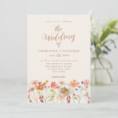 Boho Herfst Wilde Bloemen Bruiloft Kaart (Staand voorkant)