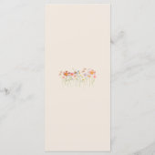 Boho Herfst Wilde Bloemen Bruiloft Menu (Achterkant)