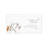 Boho Herfst Wilde Bloemen Bruiloft RSVP Retouradre Etiket (Voorkant)