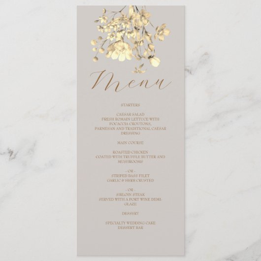 Boho Herfst Wilde Bloemen Bruiloftsmenu Menu (Voorkant)