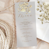 Boho Herfst Wilde Bloemen Bruiloftsmenu Menu