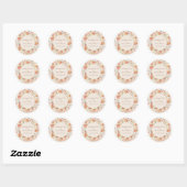 Boho Herfst Wilde Bloemen Persoonlijke Trouwdag Ronde Sticker (Vel)