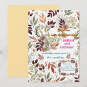 Boho Herfst Wilde Bloemen Trouw Uitnodiging (Voorkant / Achterkant)