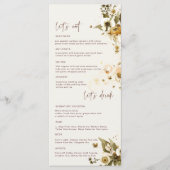 Boho Herfst Wilde Bloemen | Trouwmenu Menu (Voorkant)