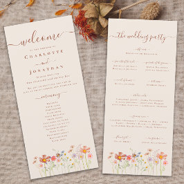 Boho-herfst-wilde-bloemenweide-huwelijksceremonie Menu