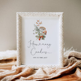 Boho herfst wilde paddenstoel hoeveel snoepjes poster