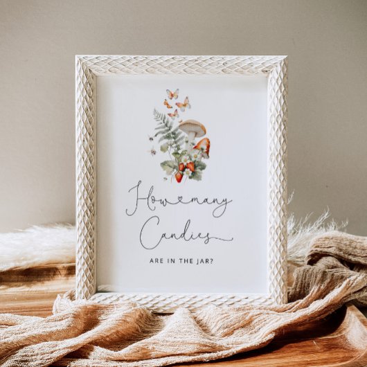 Boho herfst wilde paddenstoel hoeveel snoepjes poster