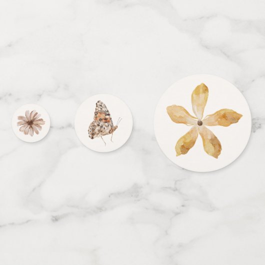 Boho-herfst-wildebloem-bruids-shower Confetti (Achterkanten)