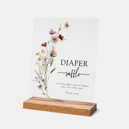 Boho Herfst Wildflower Acryl teken Acryl Bord (Hoek)