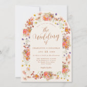 Boho Herfst Wildflower Arch Verbrand Sinaasappel b Kaart (Voorkant)