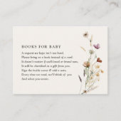 Boho Herfst Wildflower Baby shower Boeken voor Bab Informatiekaartje (Voorkant)