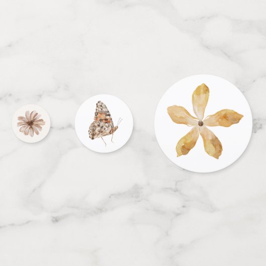 Boho Herfst Wildflower Baby shower Confetti (Achterkanten)