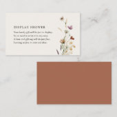 Boho Herfst Wildflower Baby shower Display Shower Informatiekaartje (Voorkant / Achterkant)