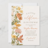 Boho Herfst Wildflower Baby shower Kaart (Voorkant)