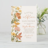 Boho Herfst Wildflower Baby shower Kaart (Staand voorkant)