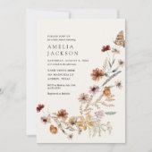 Boho Herfst Wildflower Baby shower Kaart (Voorkant)