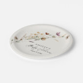 Boho Herfst Wildflower Baby shower Papieren Bordje (Gekanteld)