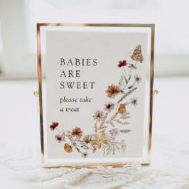 Boho Herfst Wildflower Baby's zijn zoet gebarsten Poster