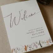Boho herfst Wildflower Beige gevouwen bruiloft Programma