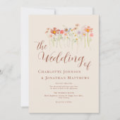 Boho Herfst Wildflower Beige Terracotta QR-code Kaart (Voorkant)