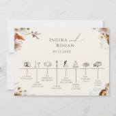 Boho Herfst Wildflower Beige Wedding Tijdlijn Kaar Save The Date (Voorkant)