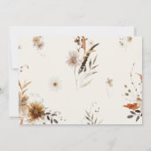 Boho Herfst Wildflower Beige Wedding Tijdlijn Kaar Save The Date (Achterkant)