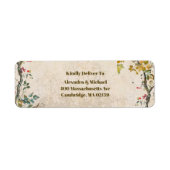 Boho herfst Wildflower Botanische bruiloft Etiket (Voorkant)