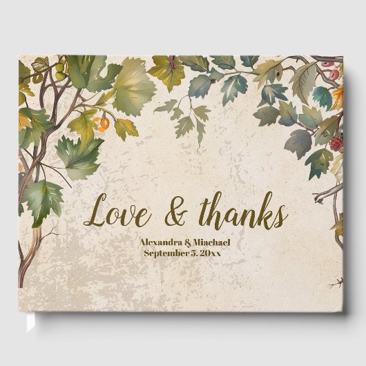 Boho herfst Wildflower Botanische bruiloft Gastenboek (Voorkant)