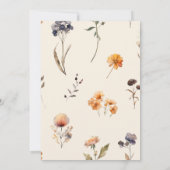Boho herfst Wildflower Botanische bruiloft Kaart (Achterkant)