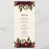 Boho herfst Wildflower Botanische bruiloft Menu (Achterkant)