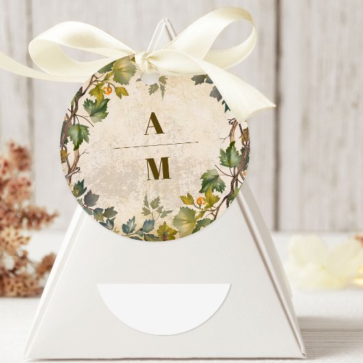 Boho herfst Wildflower Botanische bruiloft Ronde Sticker