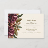 Boho herfst Wildflower Botanische bruiloft RSVP Kaartje (Voorkant)