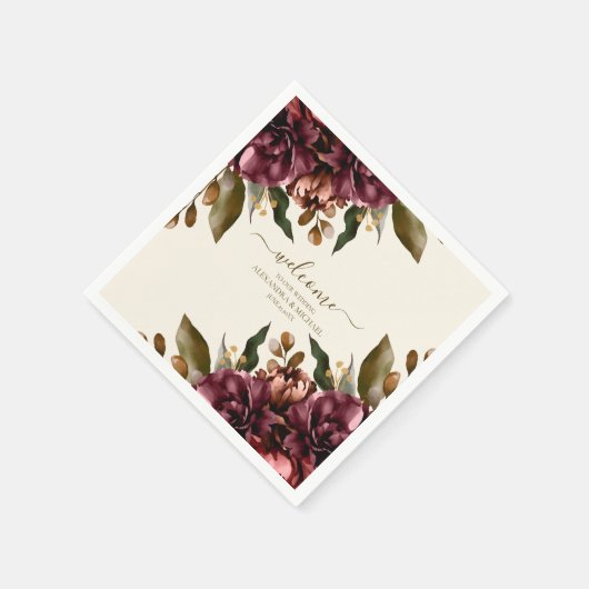 Boho herfst Wildflower Botanische bruiloft Servet (Hoek)