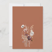 Boho Herfst Wildflower Brown Engagement Party Kaart (Achterkant)