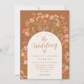Boho Herfst Wildflower Butterfly Wedding Kaart (Voorkant)