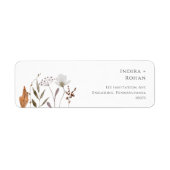 Boho herfst Wildflower Eenvoudig retour adres labe Etiket (Voorkant)