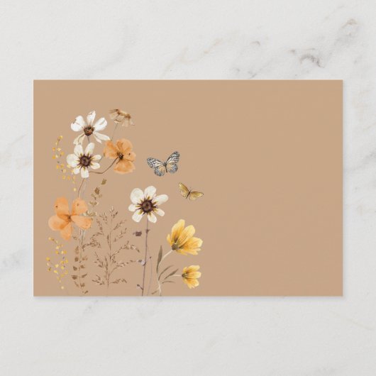 Boho Herfst Wildflower Fairy Luier Raffle Informatiekaartje (Achterkant)