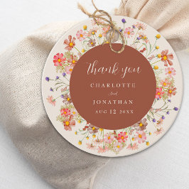 Boho Herfst Wildflower Floral Wedding Dank u Bedankjes Labels