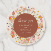 Boho Herfst Wildflower Floral Wedding Dank u Bedankjes Labels (Voorkant)