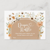 Boho Herfst Wildflower Luier Raffle Baby shower Informatiekaartje (Voorkant)