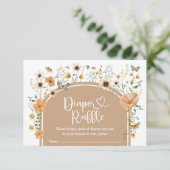 Boho Herfst Wildflower Luier Raffle Baby shower Informatiekaartje (Staand voorkant)