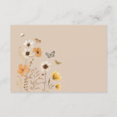 Boho Herfst Wildflower Luier Raffle Baby shower Informatiekaartje (Achterkant)