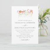 Boho Herfst Wildflower Meadow Wedding Kaart (Staand voorkant)