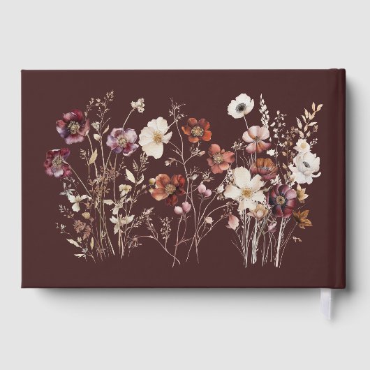 Boho Herfst Wildflower Pompoen bruiloft Gastenboek (Achterkant)