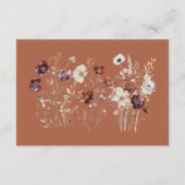 Boho Herfst Wildflower Pompoen bruiloft Informatiekaartje (Achterkant)