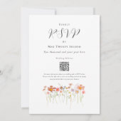 Boho Herfst Wildflower QR-code Kaart (Achterkant)