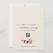Boho Herfst Wildflower QR Code RSVP Bruiloft Kaart (Achterkant)