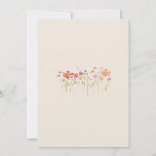 Boho Herfst Wildflower Terracotta Beige bruiloft Kaart (Achterkant)