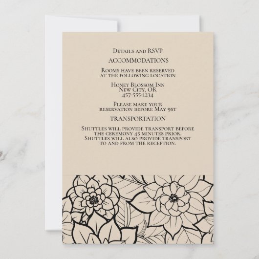 Boho Herfst Wildflower Waterverf Bloemen Huwelijk Kaart (Achterkant)