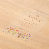 Boho herfst Wildflower Wedding Acryl Uitnodigingen (Laagn)